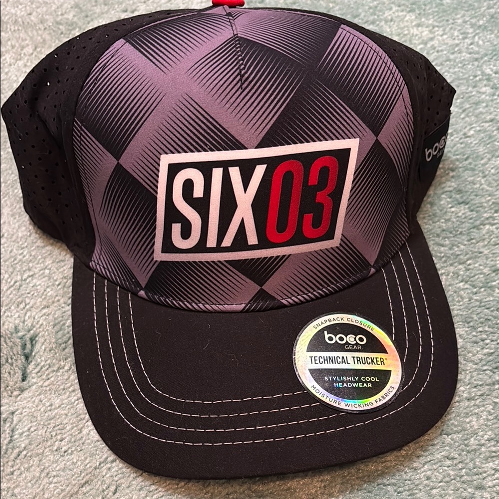 Black and Gray Technical Trucker Hat